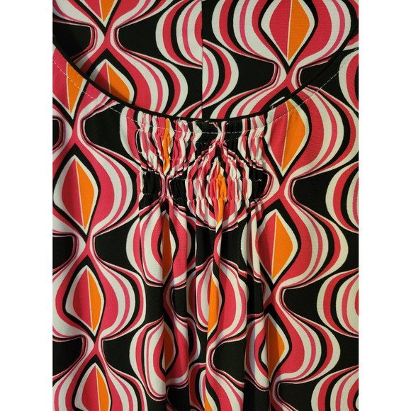 Chadwicks Retro Print Womens Cap Sleeve Midi Dress 8 - Picture 2 of 4